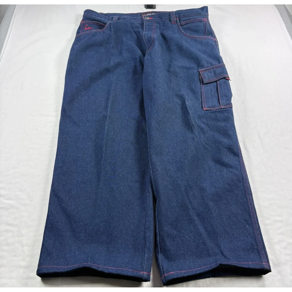 Vintage FUBU Jeans Mens 42x34 (Fits 42x30) Cargo Carpenter Baggy Wide Leg Y2K